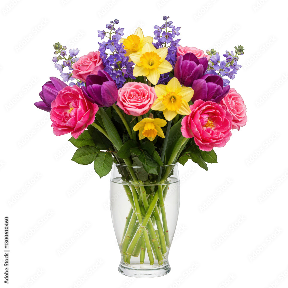 Flowers in vase against transparent background Flowers in vase against transparent background