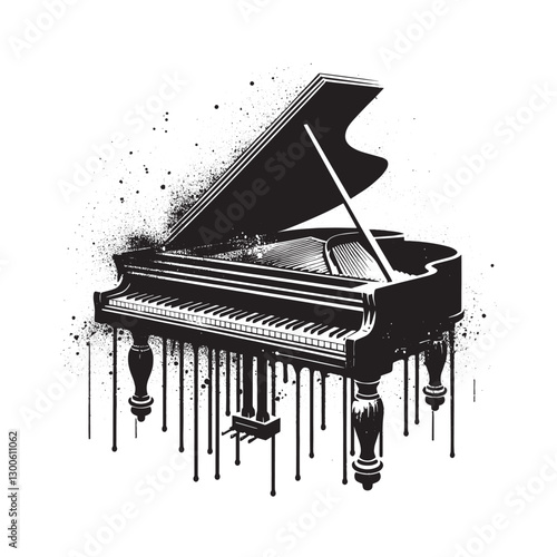 Melodic Drips, A Stencil Grand Piano