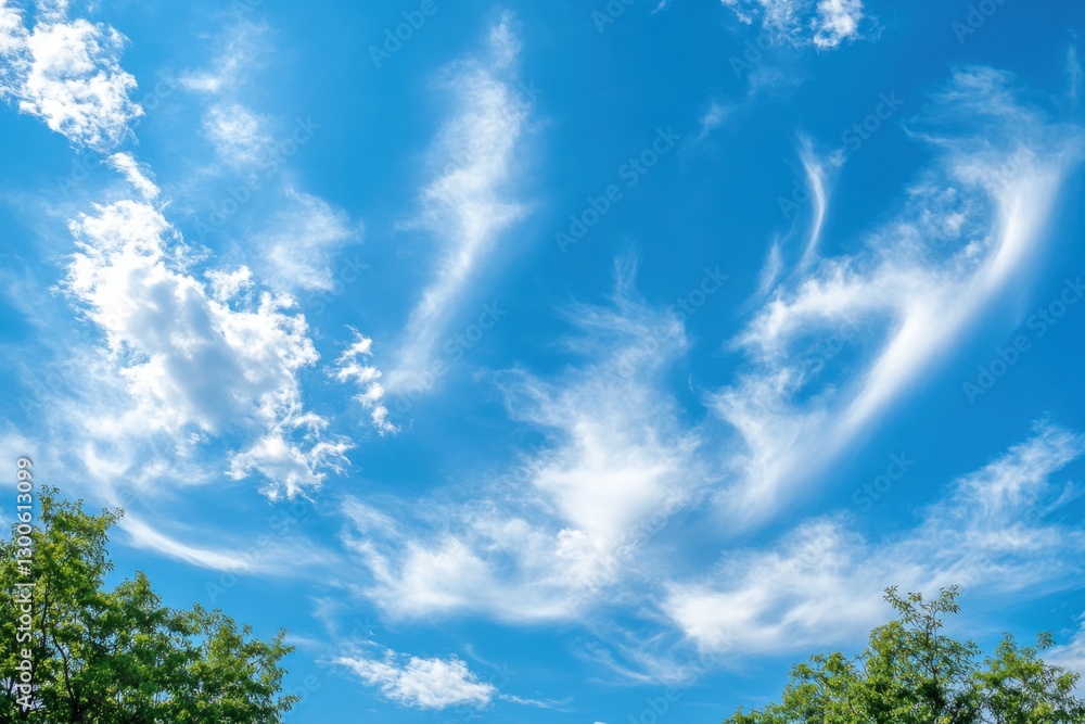 Heart shaped cloud formation in blue sky with copy space center Heart shaped cloud formation in blue sky with copy space center
