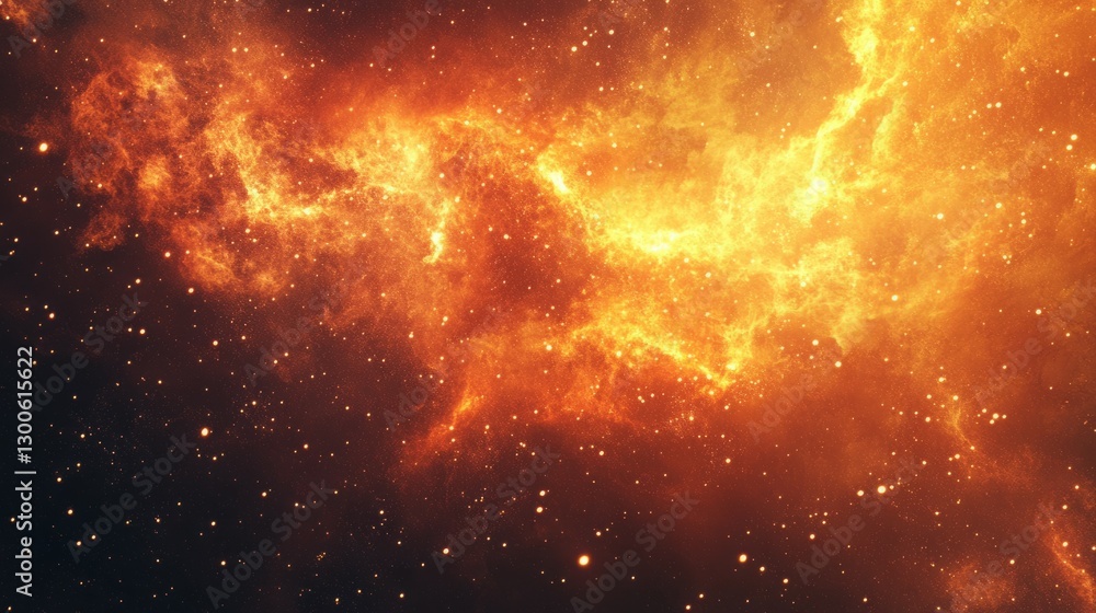 Fototapeta premium Fiery Nebula in Deep Space