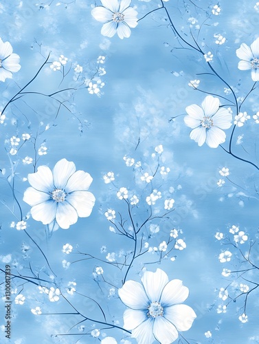blue floral background