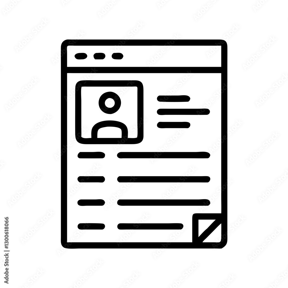 Minimalistic line art resume icon design Minimalistic line art resume icon design