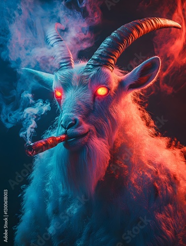 Fantasy concept art of a mystical goat