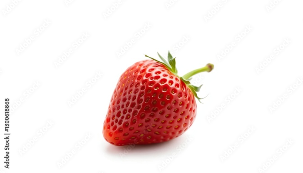 A single, ripe strawberry, isolated on a pure white background, fruit, berry A single, ripe strawberry, isolated on a pure white background, fruit, berry