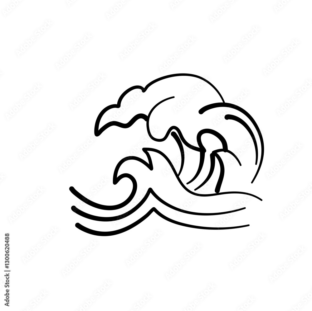 Naklejka premium asian wave water pattern line