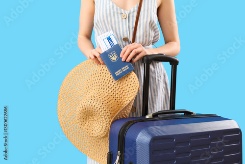 Woman with Ukrainian passpo...
