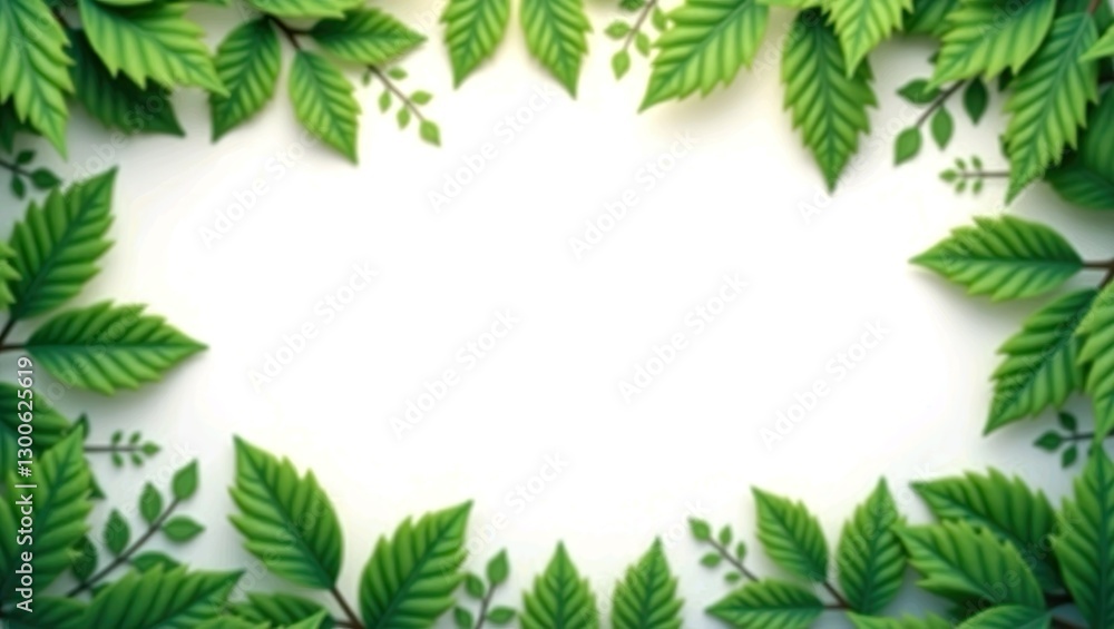 frame of green leaves frame of green leaves