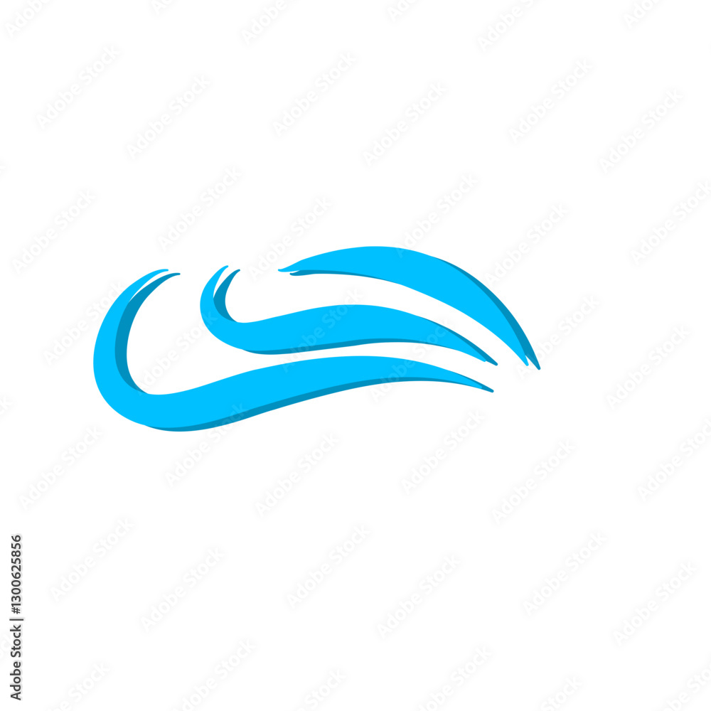 Fototapeta premium Water wave icons in black 