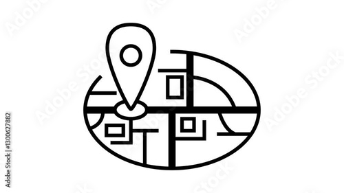 location line icon on white background