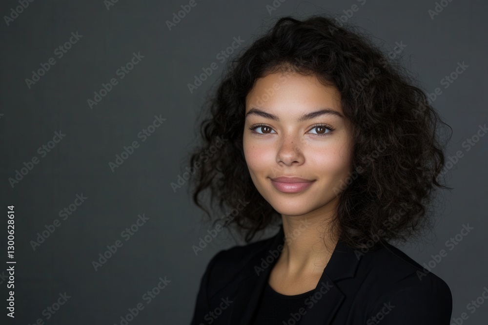 Fototapeta premium Professional headshot in studio with three-point lighting and plain background