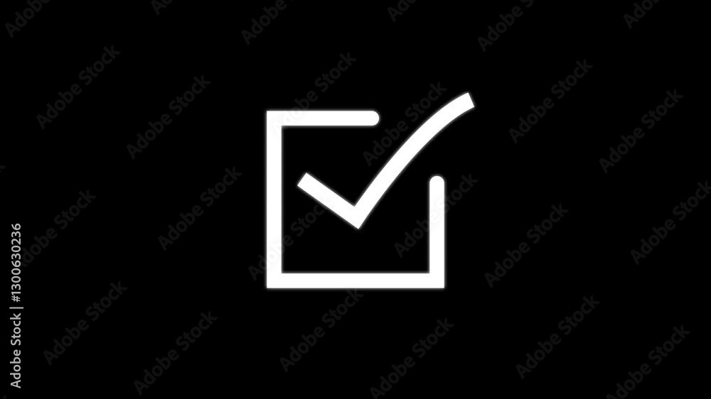 tik mark icon animation. black background check mark 4k video. tik mark icon animation. black background check mark 4k video.