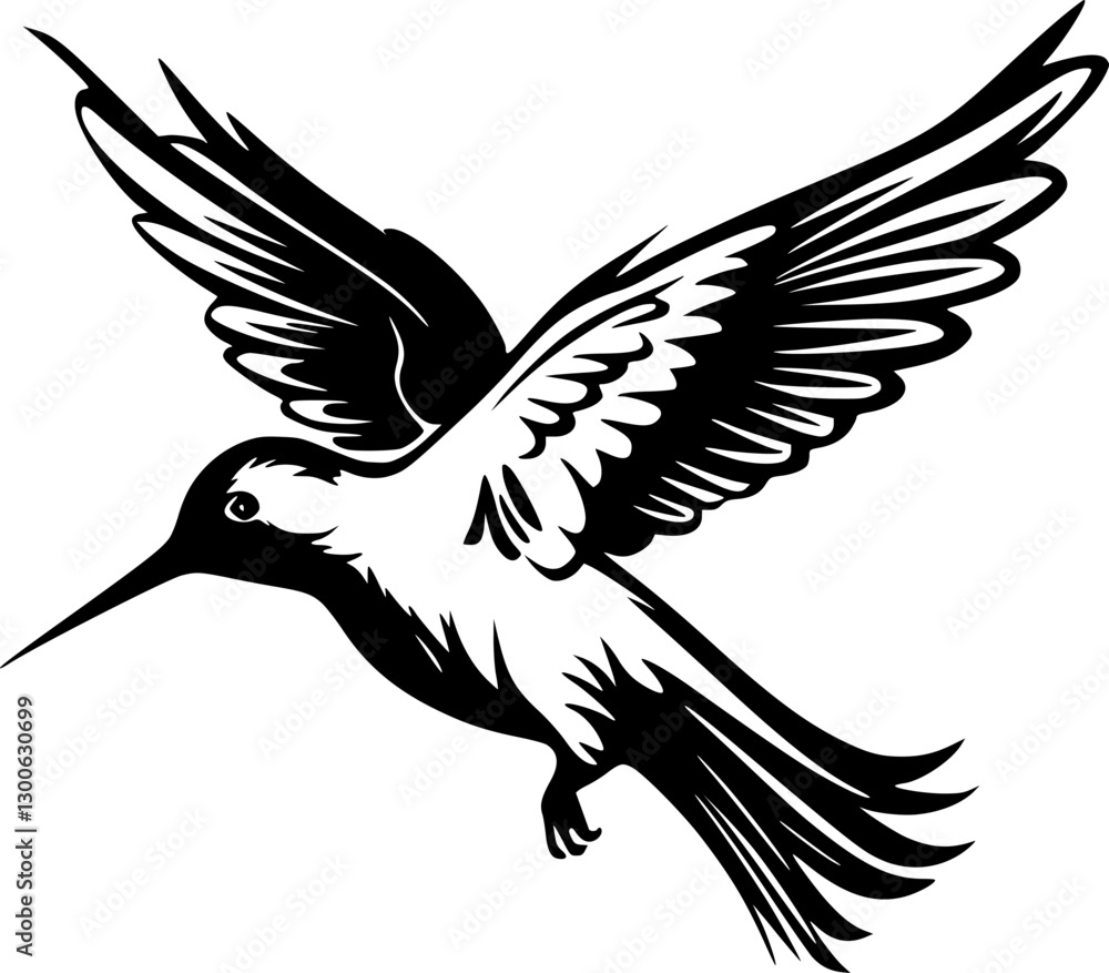 Fototapeta premium Hummingbird | Minimalist and Simple Silhouette - Vector illustration