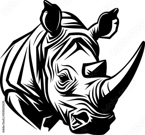 Rhinoceros | Minimalist and Simple Silhouette - Vector illustration
