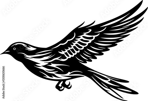 Sparrow - Minimalist and Flat Logo - Vector illustration