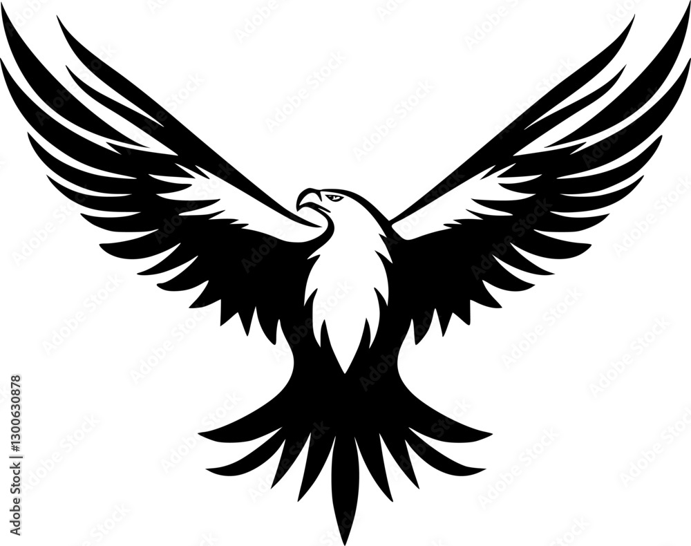 Obraz premium Eagle - Black and White Isolated Icon - Vector illustration
