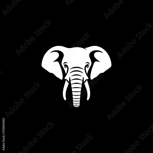 Elephant | Black and White Vector illustration