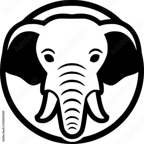 Elephant - Minimalist and Flat Logo - Vector illustration