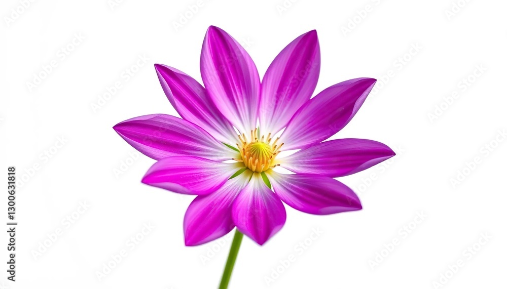 Obraz premium A single, vibrant bloom, petals perfectly formed, against a pure white backdrop, flower, pure