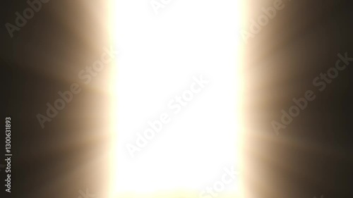 Doors Opening to Bright Shining Light. Moving Out of the Dark into the Light. From Black Room to White Clear Sky. Light in the End of Tunnel. Successful and Religious Concept 3d Animation 4k UHD.