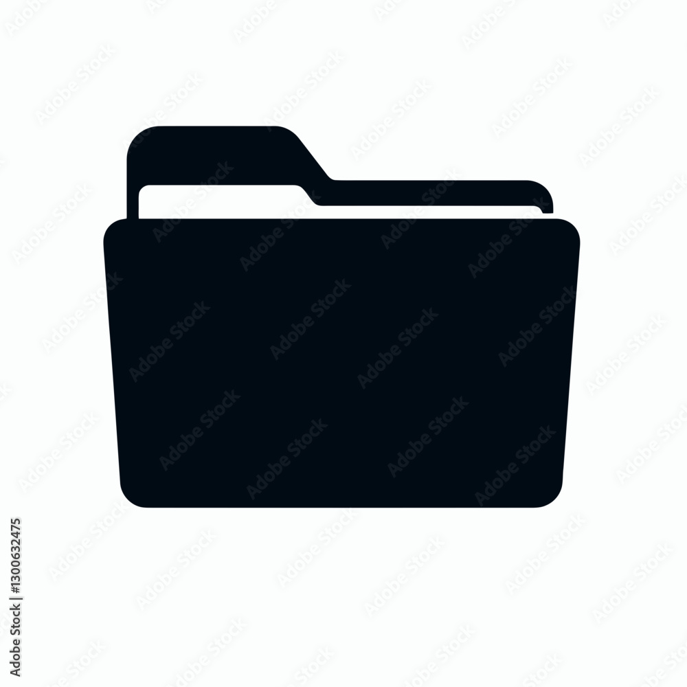 very simple flat and single minimalist File Folder Silhouette in black on a white background very simple flat and single minimalist File Folder Silhouette in black on a white background