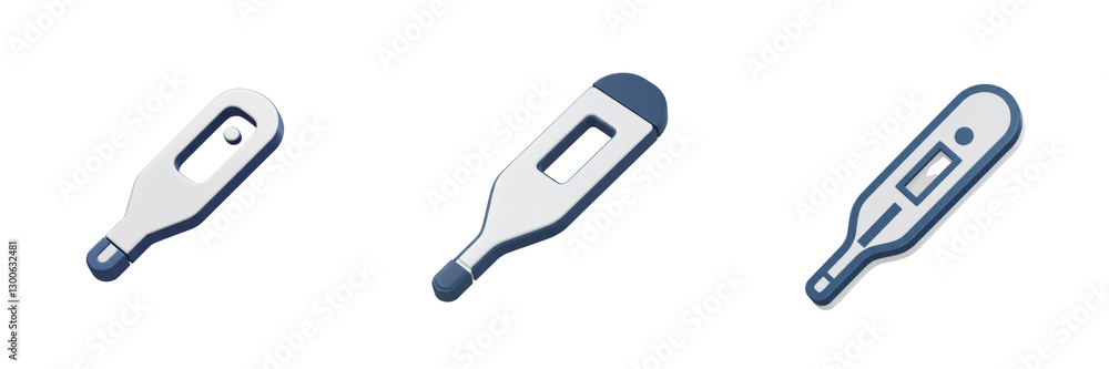 Isometric Digital and Classic Thermometers Set Isometric Digital and Classic Thermometers Set