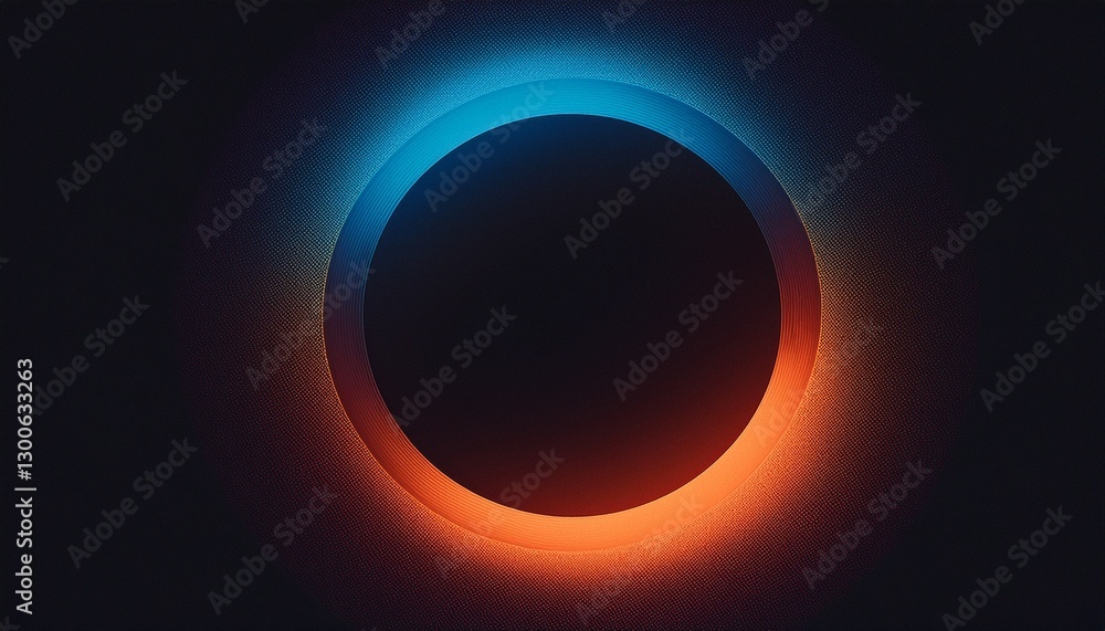 Obraz premium Abstract grainy background glowing color flow wave, orange blue yellow black dark backdrop noise texture banner poster header design