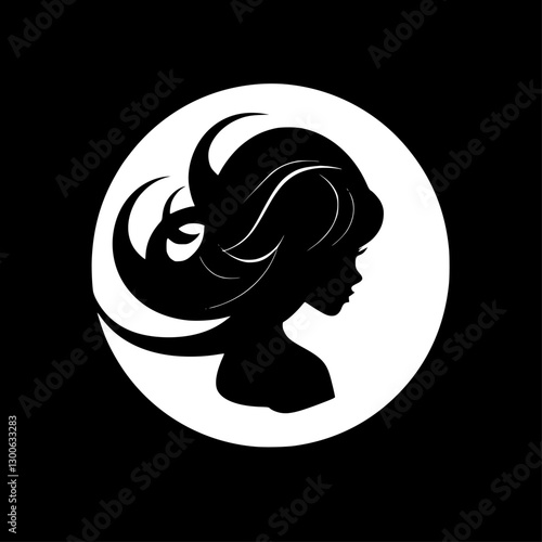 Hair | Minimalist and Simple Silhouette - Vector illustration