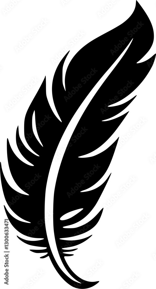 Feather - Minimalist and Flat Logo - Vector illustration Feather - Minimalist and Flat Logo - Vector illustration