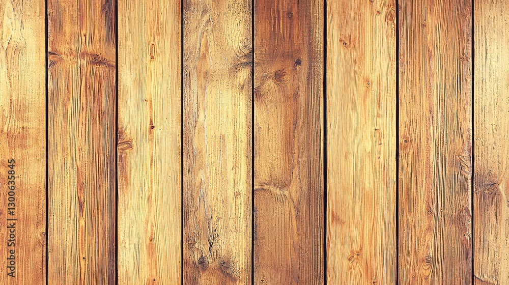 Naklejka premium close-up shot of a wooden wall with vertically arranged rectangular planks, showcasing the wood's natural texture and warm hues under minimal lighting. close-up wooden wall, vertical planks, 
