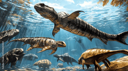 Exploring the Wonders of the Paleozoic Era With Giant Creatures in a Vibrant Underwater World