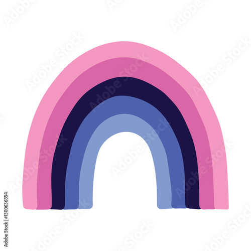 Colorful rainbow shape Omnisexual pride flag Happy pride day LGBTQ community Pride Month Vector hand drawn doodle for posters, stickers, logo, cards