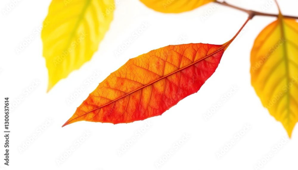 Single autumn leaf, isolated on pure white background, october, green Single autumn leaf, isolated on pure white background, october, green