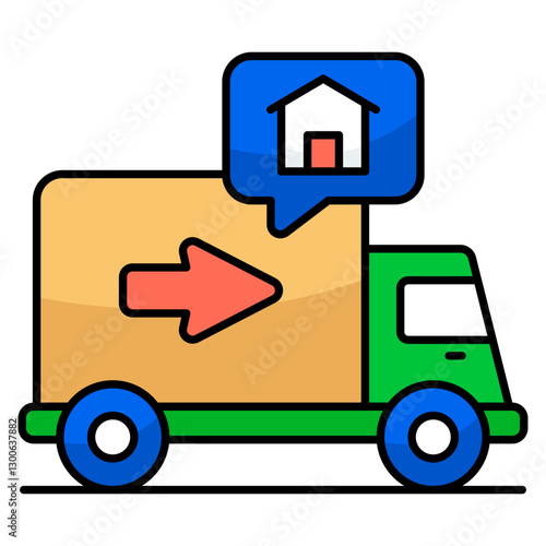Modern design icon of moving home