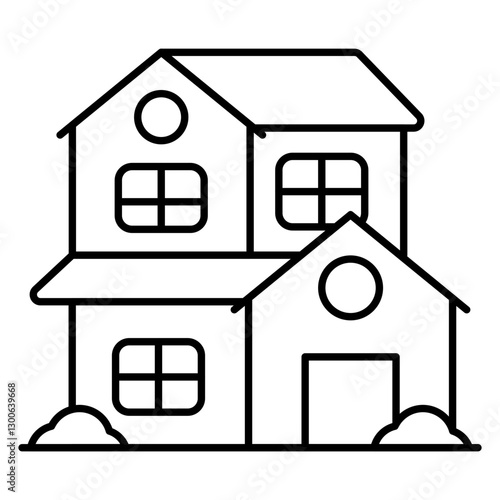 Editable design icon of bungalow