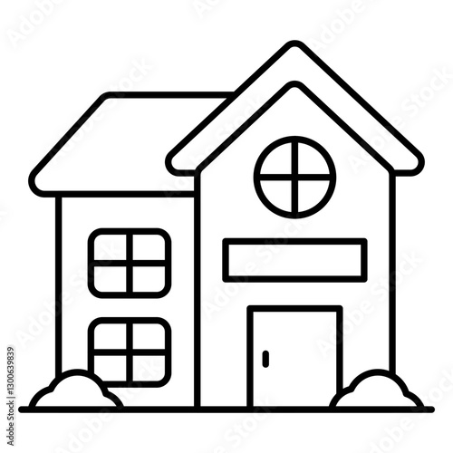 Editable design icon of bungalow