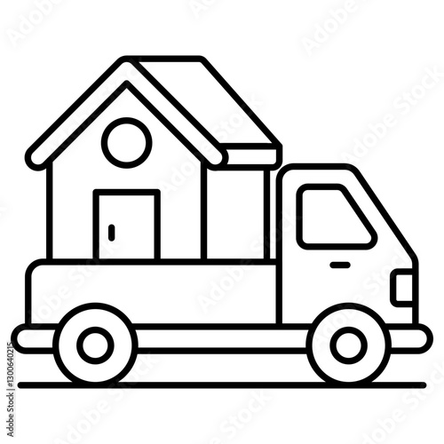 Modern design icon of moving home