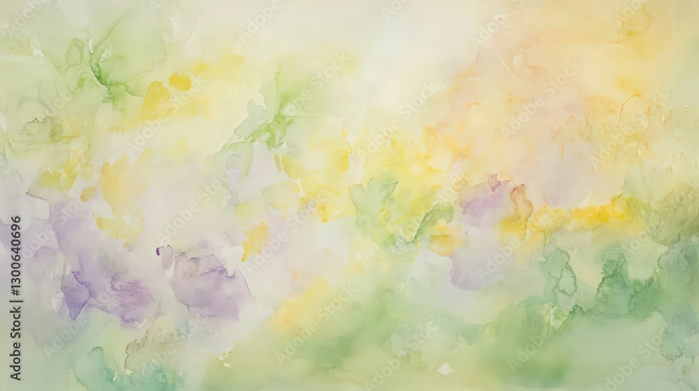 Abstract watercolor wash with luminous hues of yellow, green, and lavender Abstract watercolor wash with luminous hues of yellow, green, and lavender