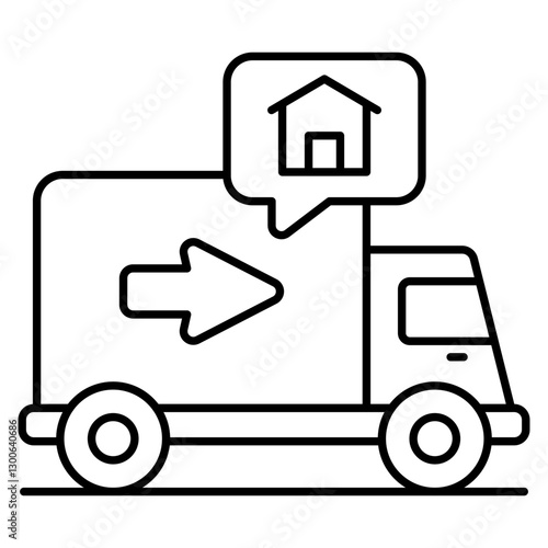 Modern design icon of moving home