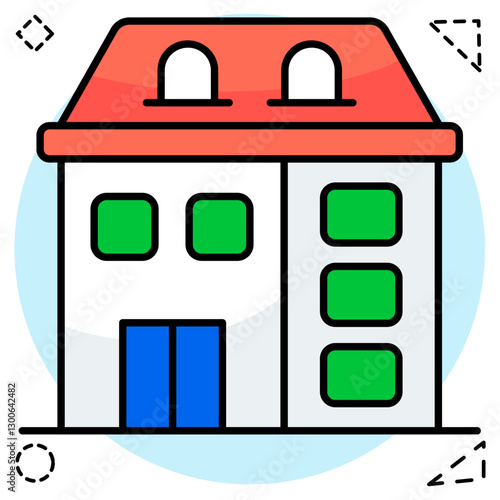 Editable design icon of bungalow
