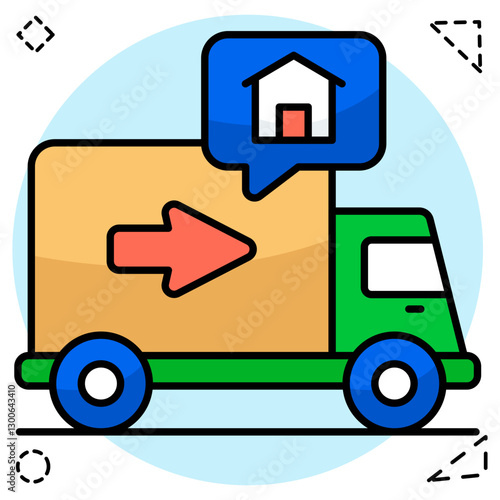 Modern design icon of moving home