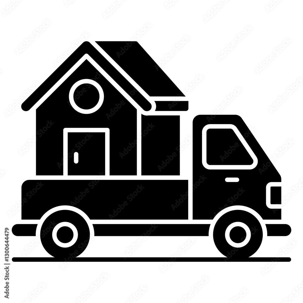 Modern design icon of moving home Modern design icon of moving home