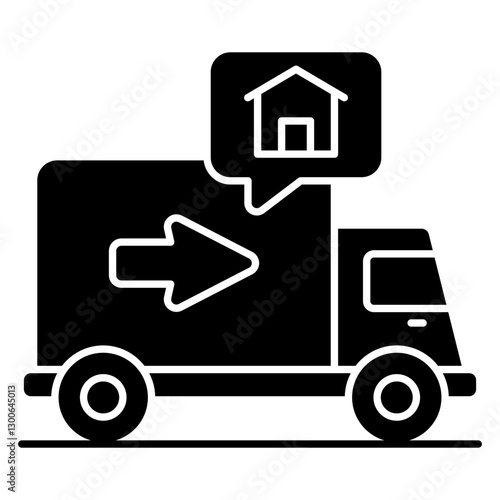 Modern design icon of moving home