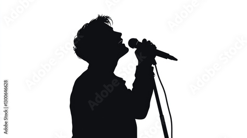 Silhouette of a Singer Performing on Stage