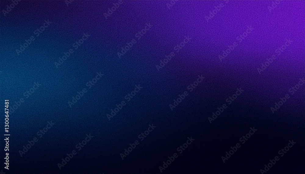 Fototapeta premium Dark purple blue grainy gradient on black background, copy space, noise texture effect, wide banner size