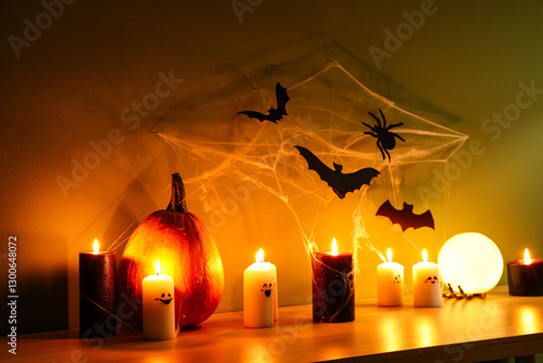 Table with burning candles ...