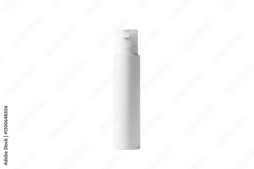 Isolated white cylindrical container with a pump dispenser on a transparent background ideal for cosmetic product mockups and advertising campaigns Isolated white cylindrical container with a pump dispenser on a transparent background ideal for cosmetic product mockups and advertising campaigns