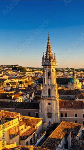 Panoramic View of Historic European City Center in 4K – Charming Old Town, Cobblestone Streets & Classic Architecture