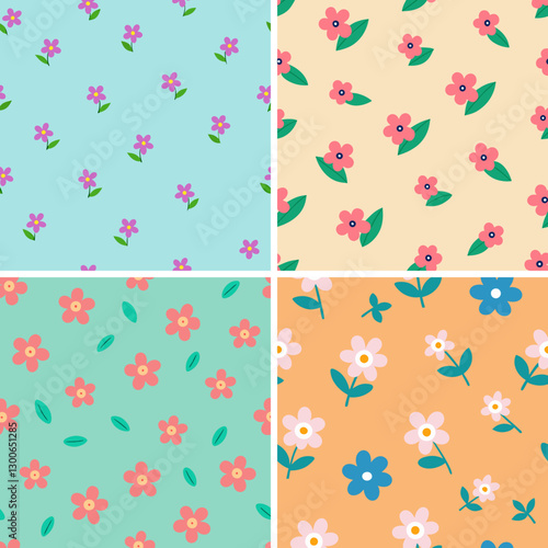 Seamless flower texture for fabric vector pattern