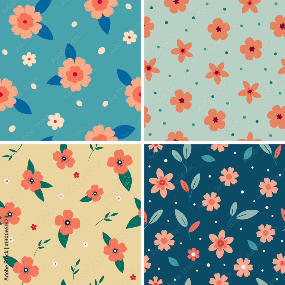 Fototapeta premium Seamless Pink Floral Texture for Fabric and Wallpaper 