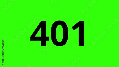 Increase counting numbers 0 to 1000, digit counter from zero to 1 thousand, digital clock, or timer display with decimal point animation on a green background